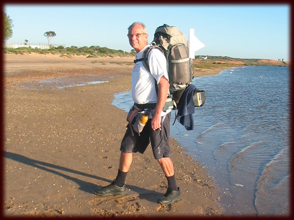 Jeff's Walk - The first step leaving Port Augusta, South Australia