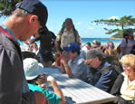 Jeff at Manly Beach, Sydney get-together with the DeafBlind NSW group