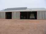 Machinery shed with solar panels
