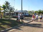 'Buster' welcomes me to The Gulf with onlookers