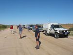 Tag-a-long 4wd road block pulled up for a chat