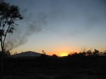 Sunset at Moomba base with contrails